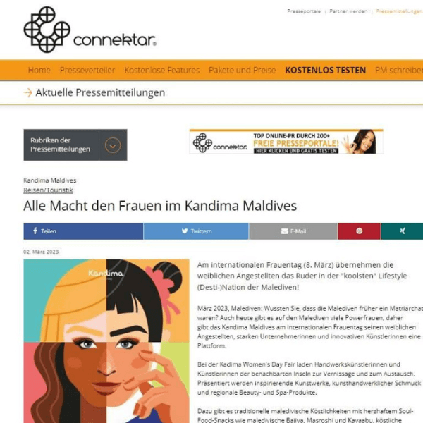 Connektar, Online International Women's Day Press Release 2023