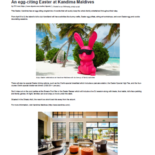 An egg-citing easter at Kandima Maldives