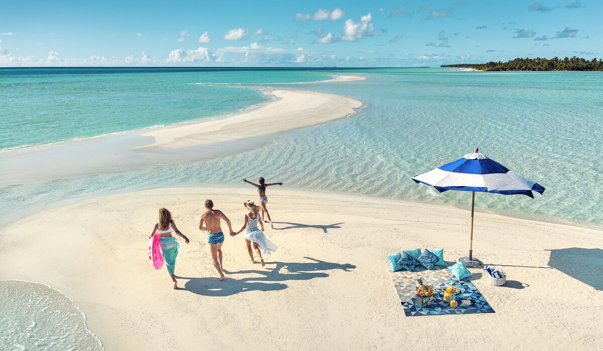 Family fun at a sandbank